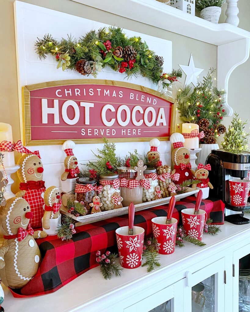 Red Christmas Hot Chocolate Station